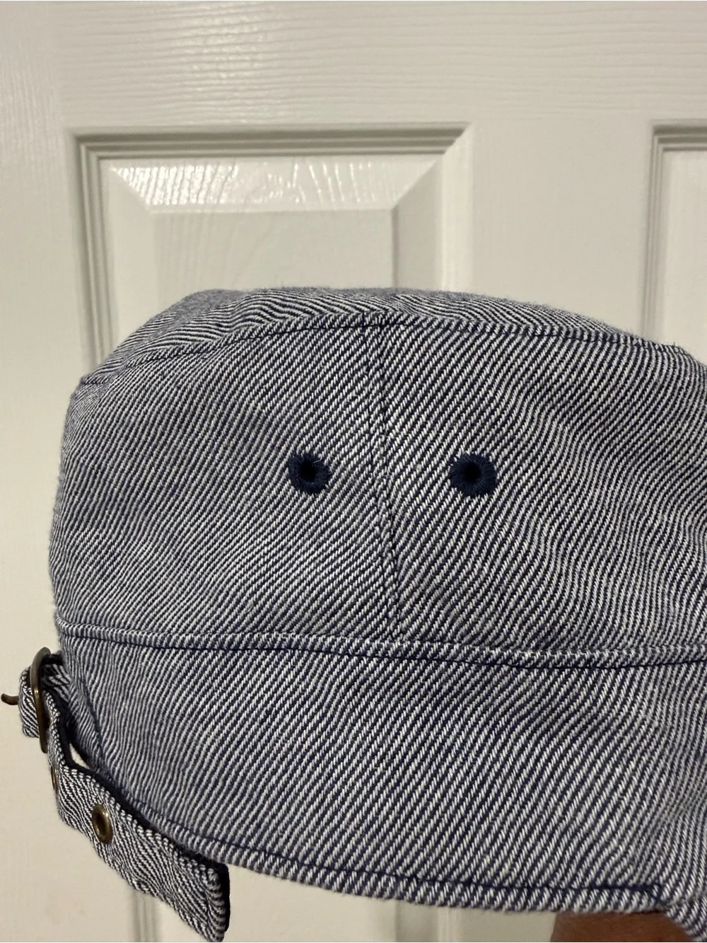 Classic Women's Striped Gray Cotton Cap/Paper Boy
